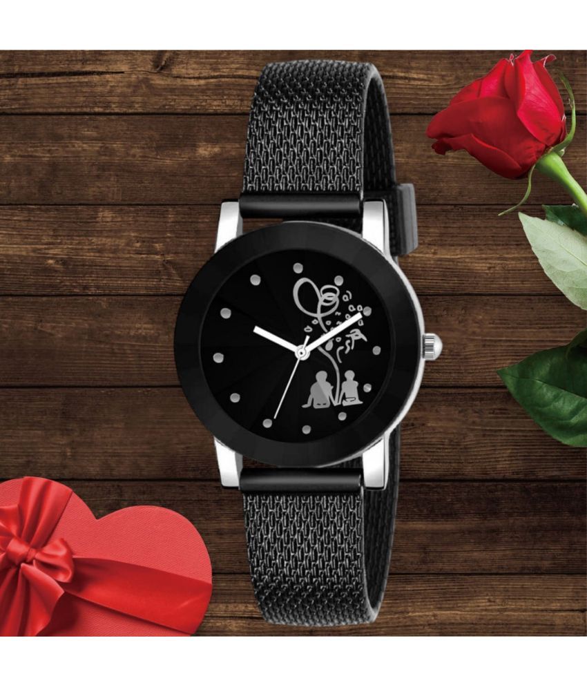     			Cosmic Black Resin Analog Womens Watch