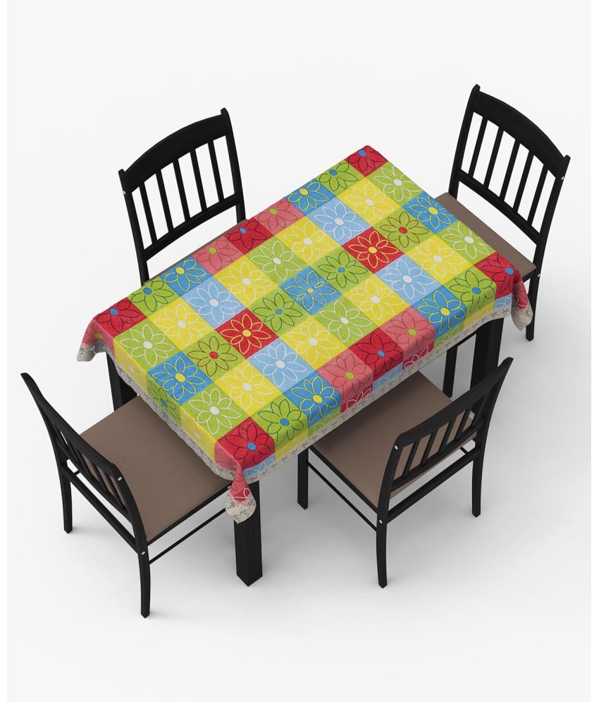     			CreadCraft Printed PVC 4 Seater Rectangle Table Cover ( 150 x 105 ) cm Pack of 1 Multi