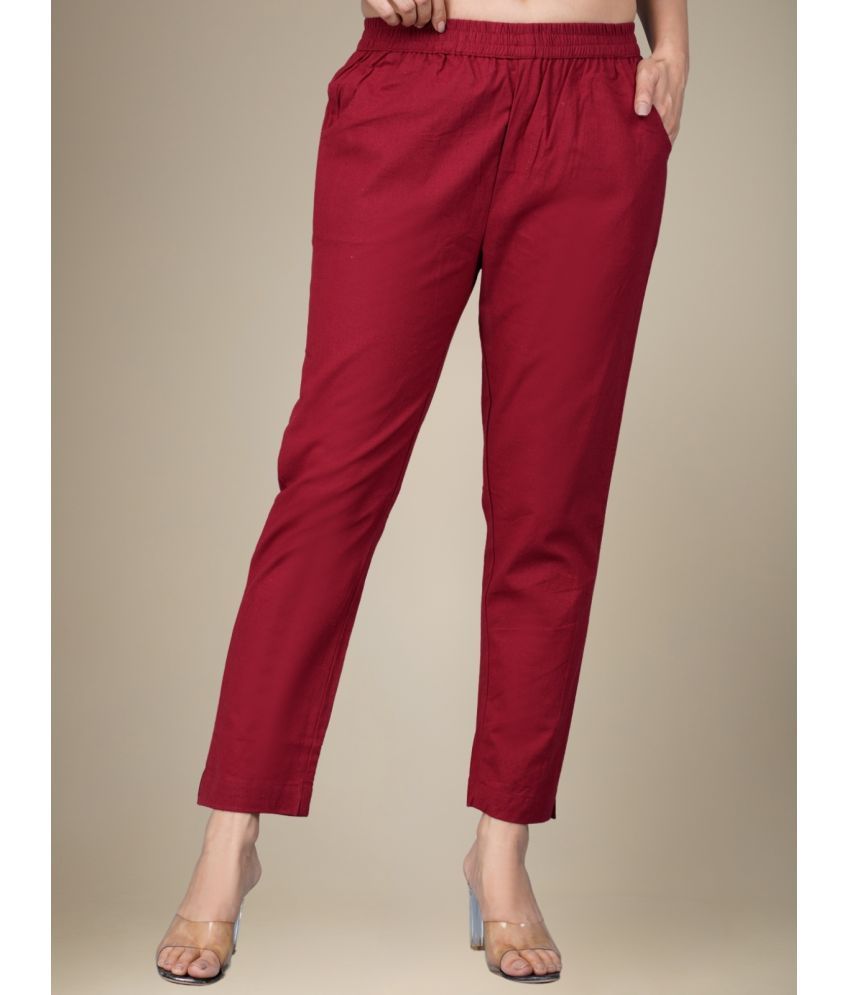     			Dgsm Craft Pack of 1 Cotton Regular Women's Casual Pants ( Maroon )