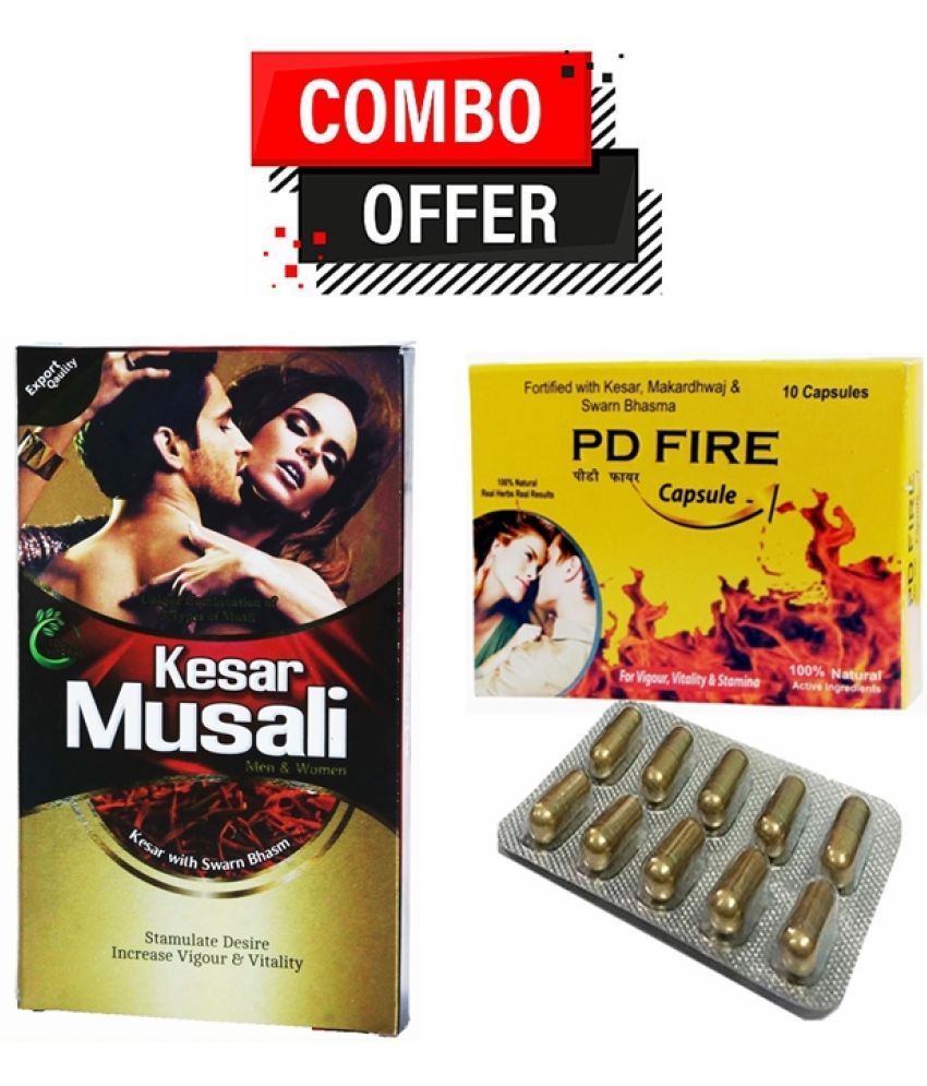     			Dr. Chopra Kesar Musali Capsule For Men & Women 10no.s & Pd Fire Capsule 10no.s 100% Natural PAck of 2