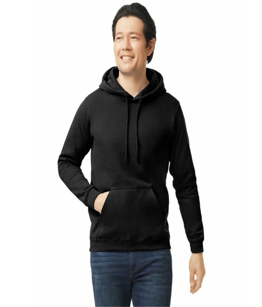     			Gildan Cotton Hooded Men's Sweatshirt - Black ( Pack of 1 )