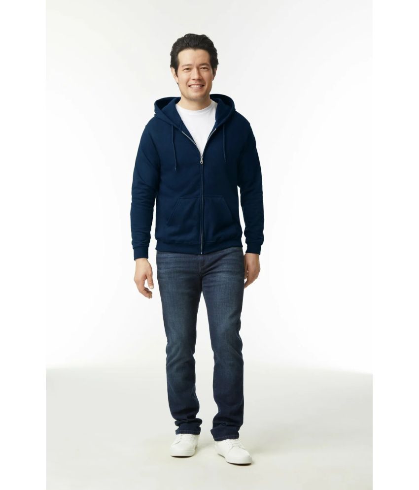     			Gildan Cotton Hooded Men's Sweatshirt - Navy ( Pack of 1 )