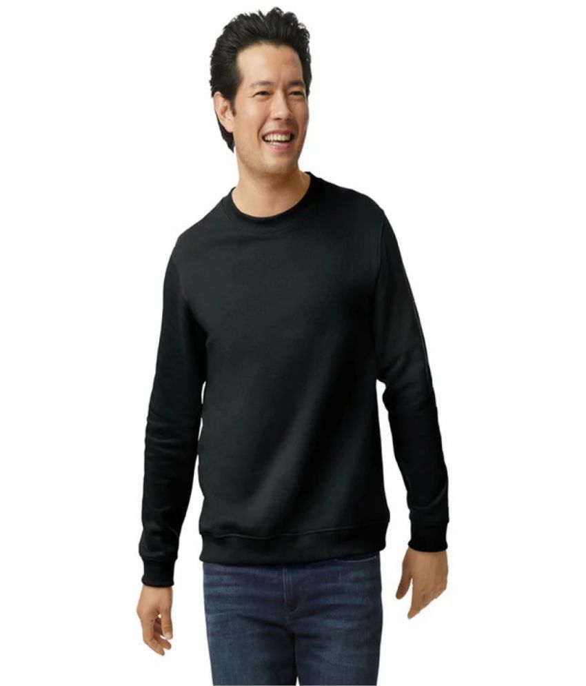     			Gildan Cotton Round Neck Men's Sweatshirt - Black ( Pack of 1 )