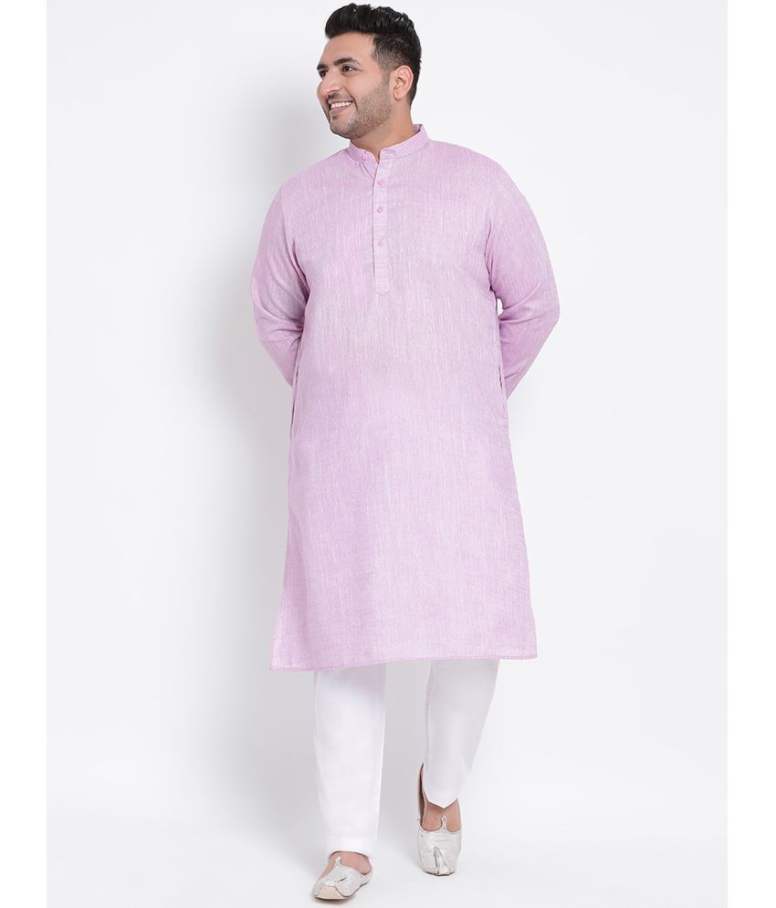     			Hangup Purple Linen Regular Fit Men's Kurta Pyjama Set ( Pack of 1 )