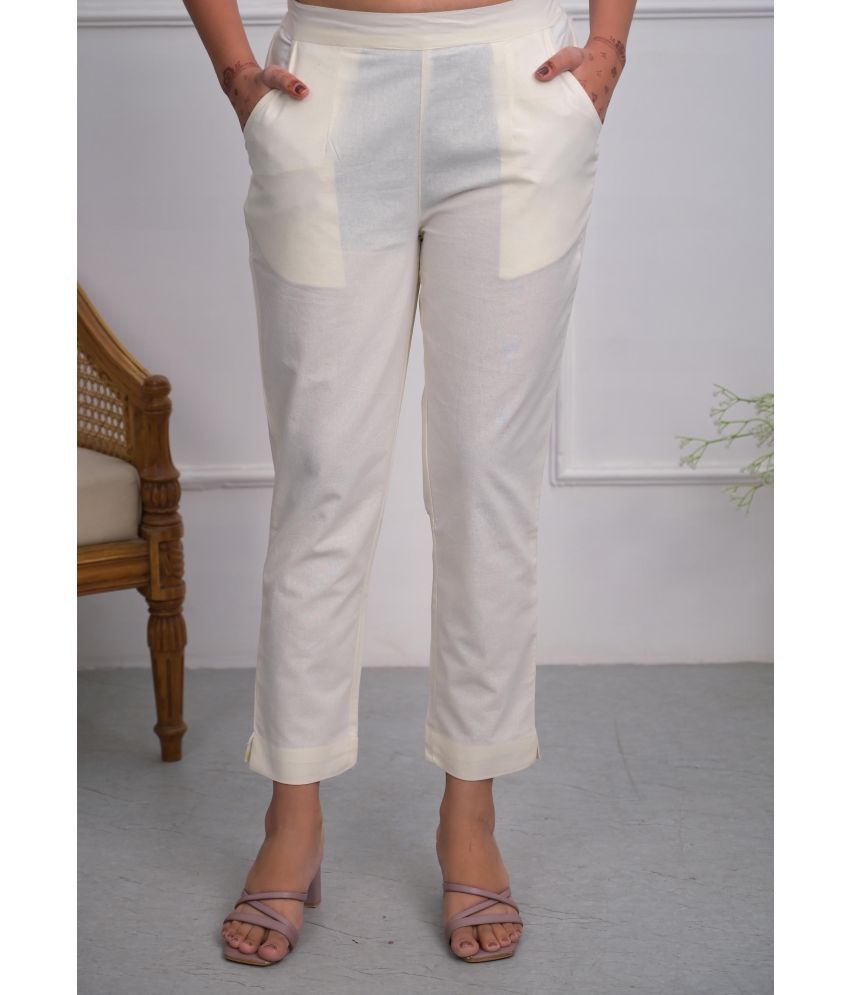     			Juniper Pack of 1 Cotton Regular Women's Cigarette Pants ( Off White )