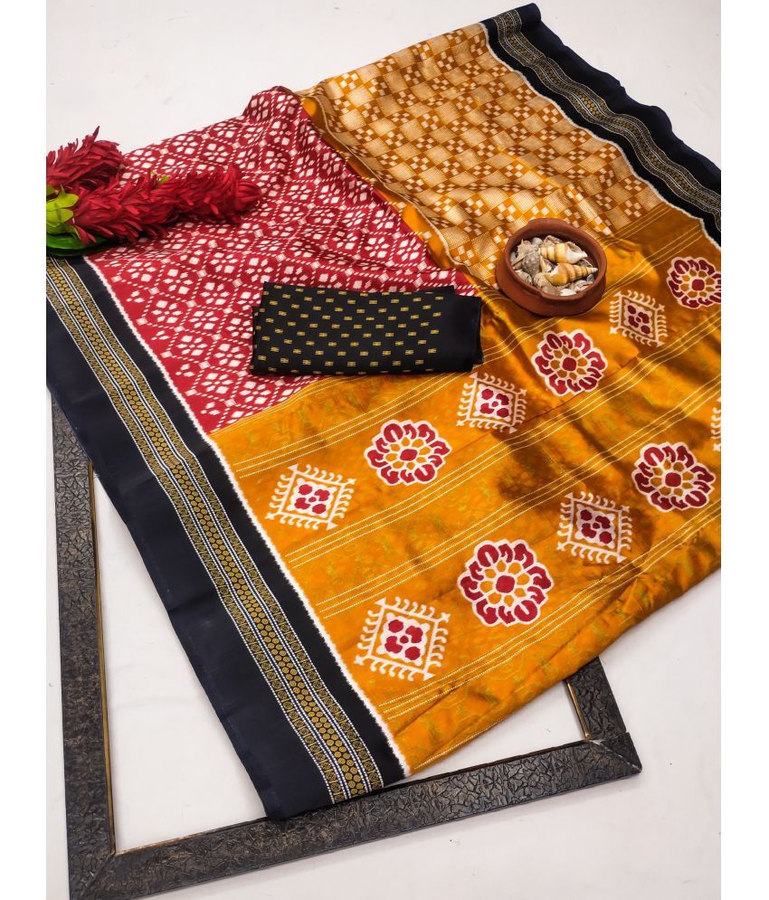     			Kanooda Prints Art Silk Woven Saree With Blouse Piece ( Multicolor , Pack of 1 )