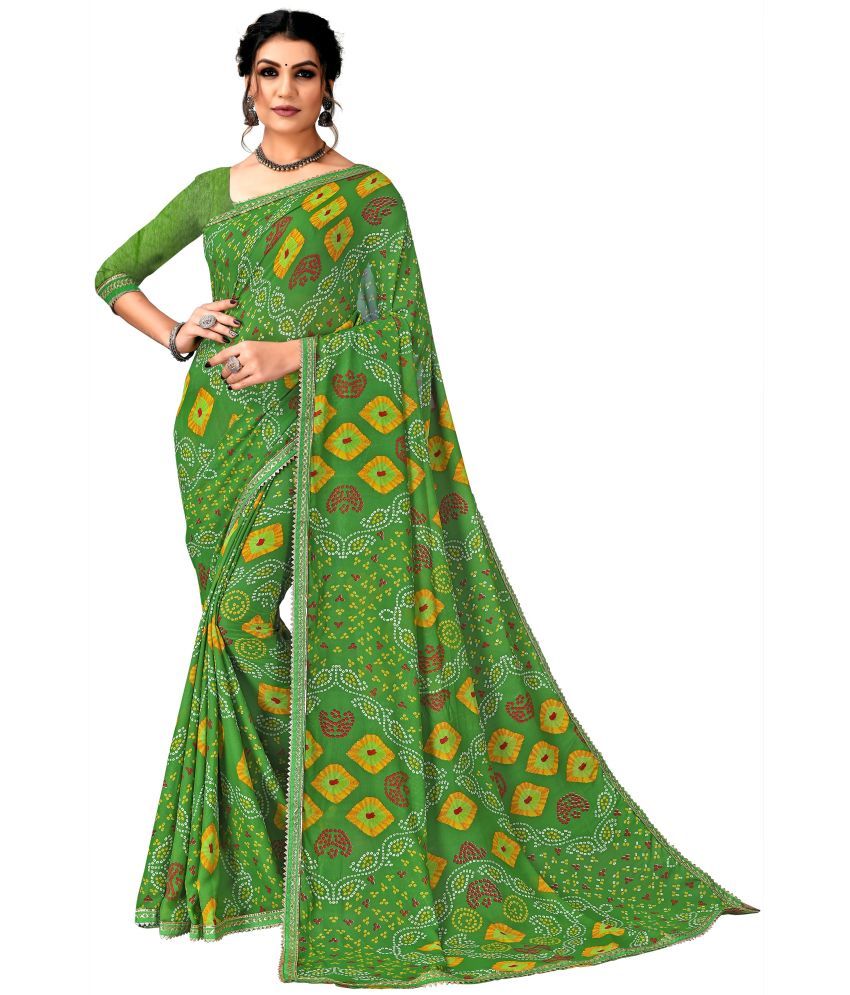     			Kanooda Prints Georgette Printed Saree With Blouse Piece ( Multicolor , Pack of 1 )