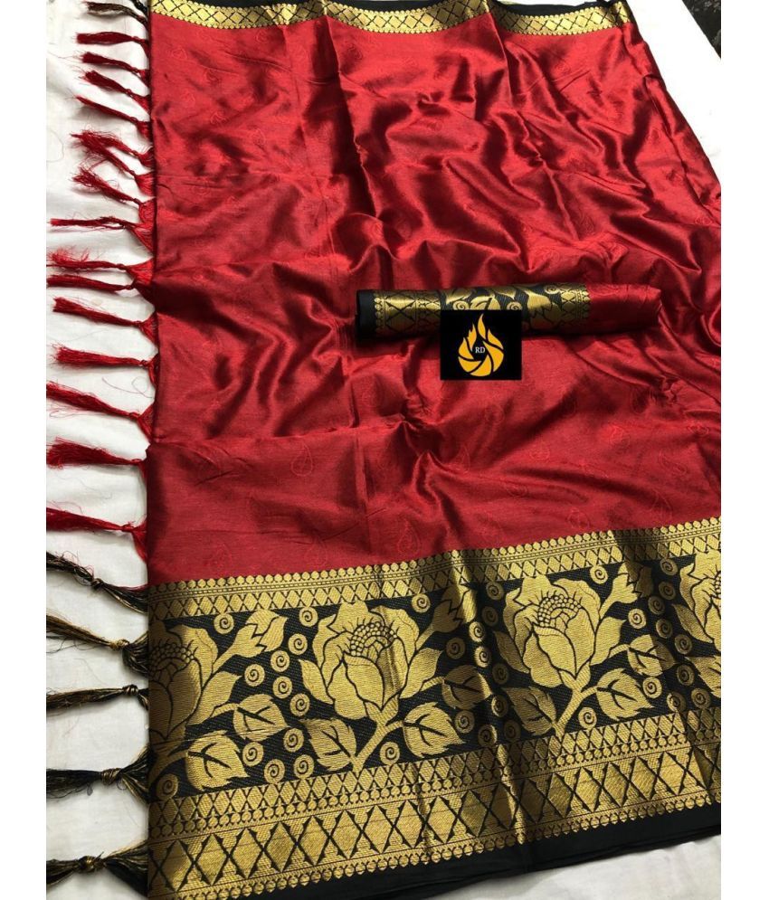     			Kanooda Prints Jacquard Woven Saree With Blouse Piece ( Multicolor , Pack of 1 )