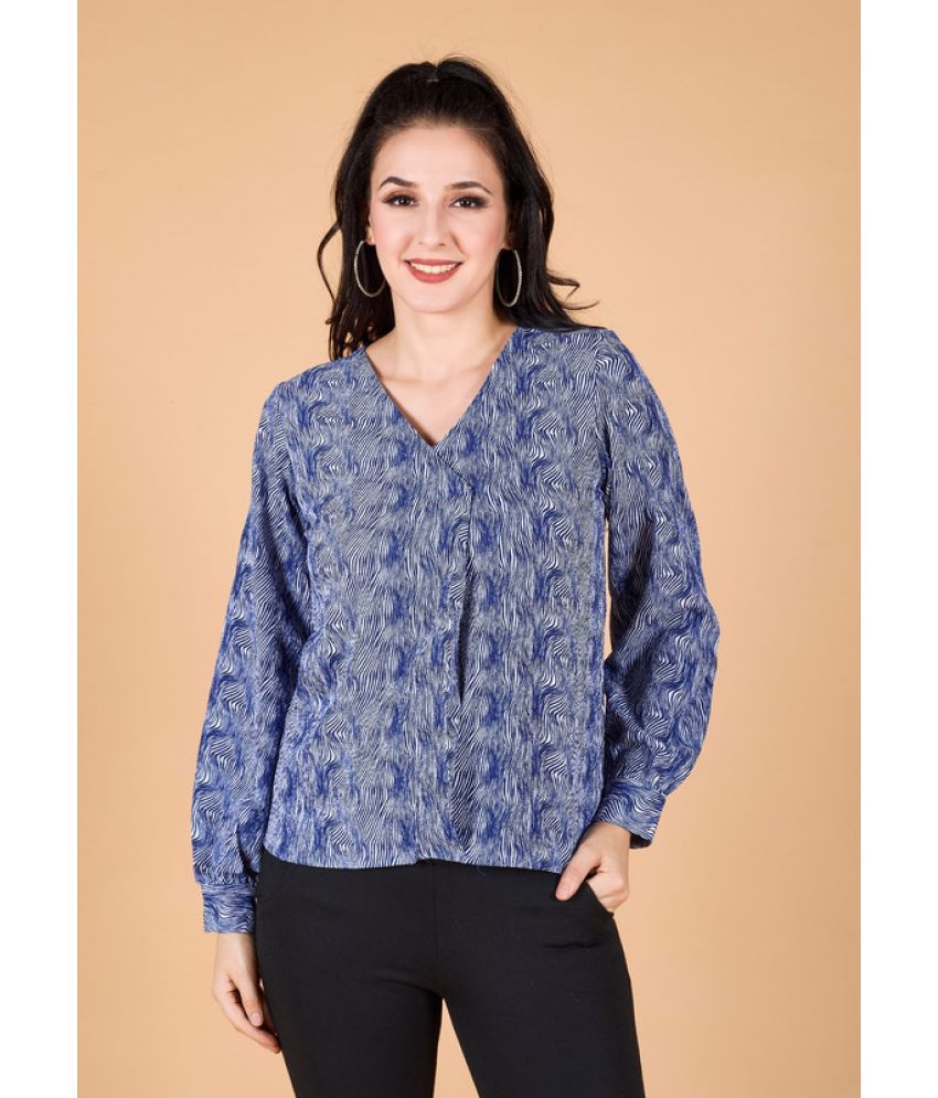     			Mantra Fashion Blue Crepe Women's Regular Top ( Pack of 1 )