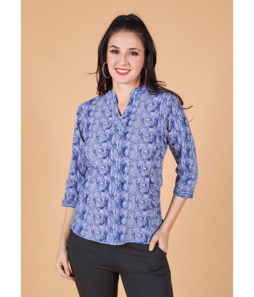     			Mantra Fashion Blue Polyester Women's Regular Top ( Pack of 1 )