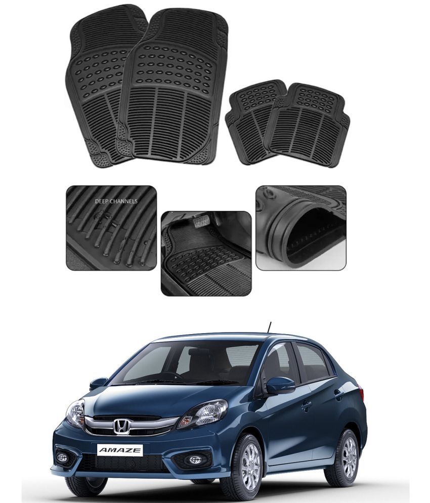     			RONISH Car Rubber Mat (Set Of 4) Foot Mat For Honda Amaze