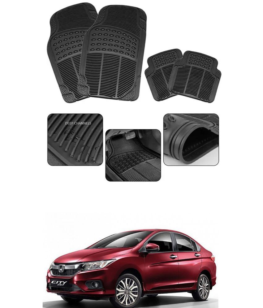     			RONISH Car Rubber Mat (Set Of 4) Foot Mat For Honda City i-Vtec