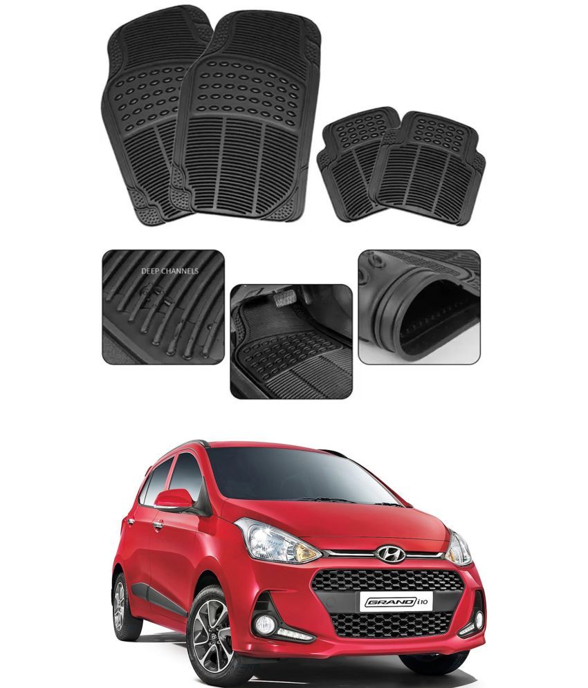     			RONISH Car Rubber Mat (Set Of 4) Foot Mat For Hyundai Grand i10