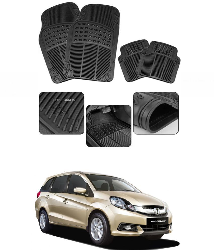     			RONISH Car Rubber Mat (Set Of 4) Foot Mat For Honda Mobilio