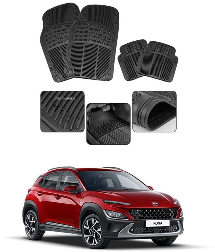     			RONISH Car Rubber Mat (Set Of 4) Foot Mat For Hyundai Kona