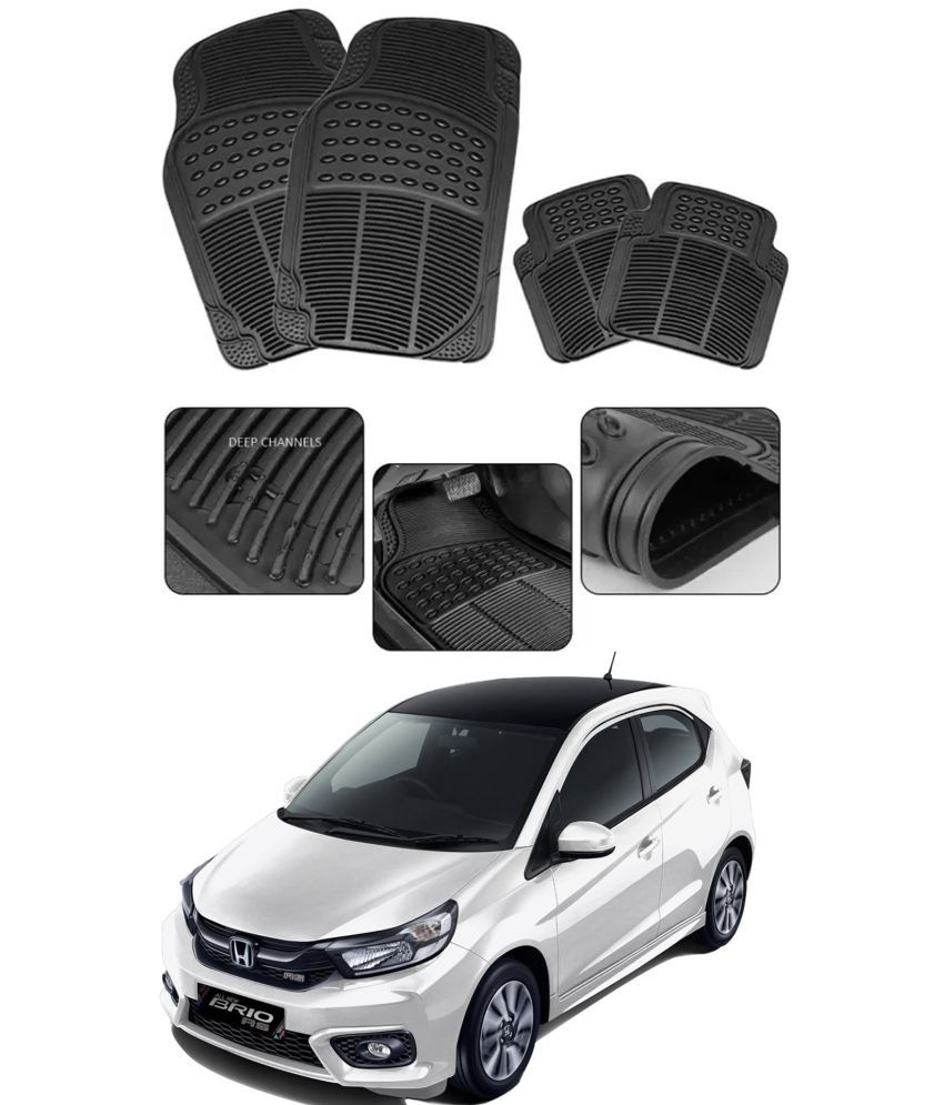     			RONISH Car Rubber Mat (Set Of 4) Foot Mat For Honda Brio