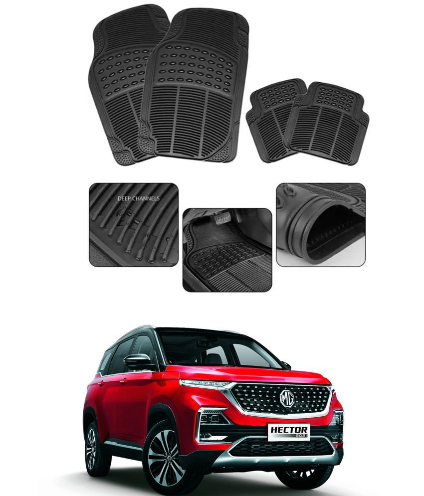     			RONISH Car Rubber Mat (Set Of 4) Foot Mat For MG Hector