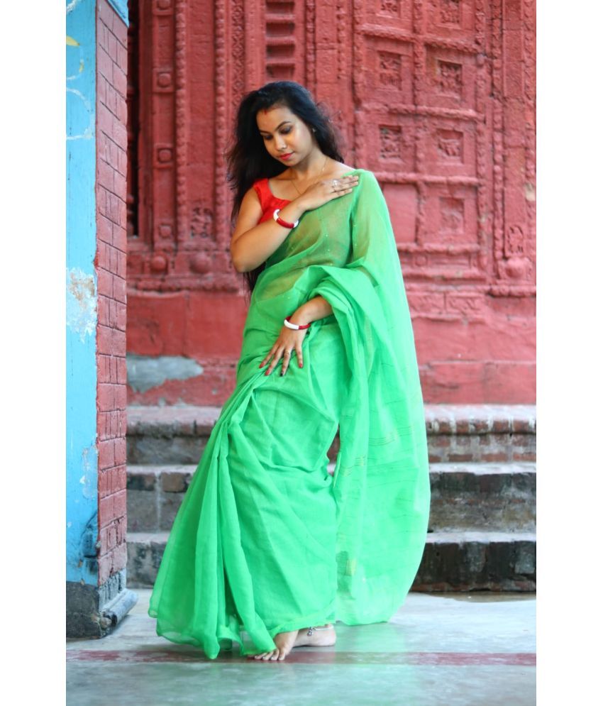     			SARADA HANDLOOM Art Silk Embellished Saree With Blouse Piece ( Light Green , Pack of 1 )