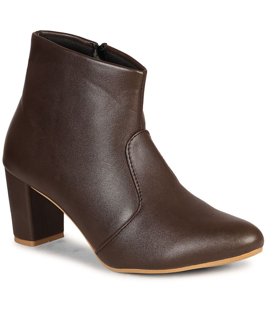     			Saheb Brown Women's Ankle Length Boots