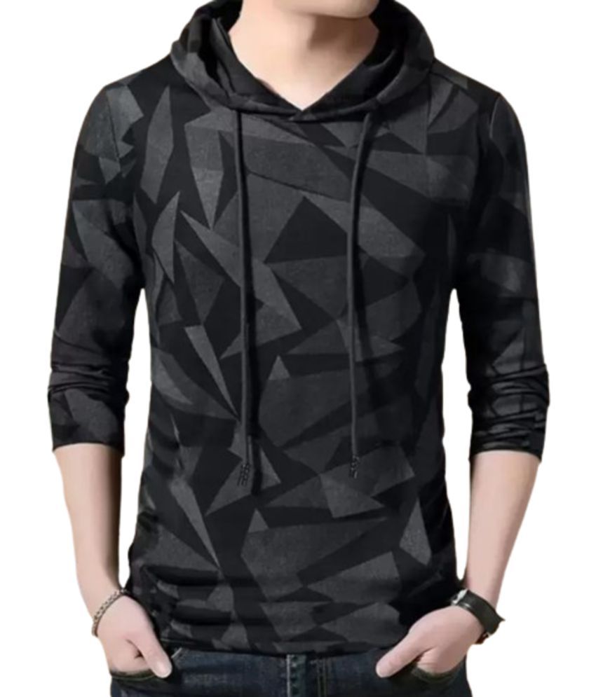     			Try This Cotton Blend Hooded Men's Sweatshirt - Black ( Pack of 1 )