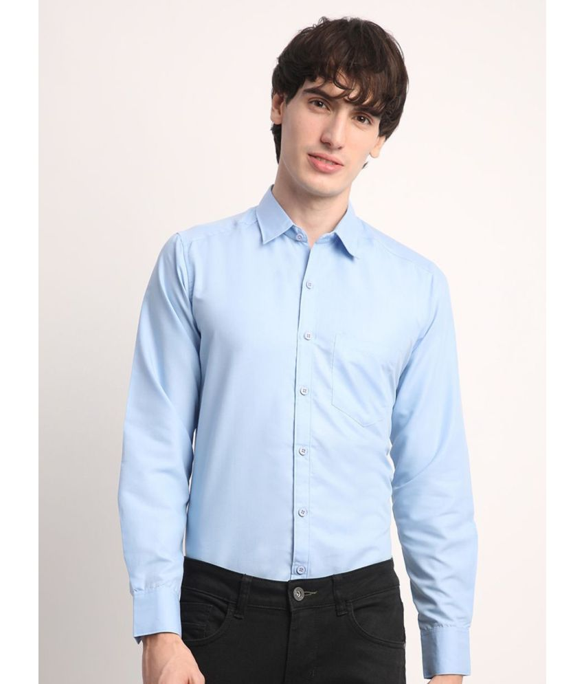     			VERTUSY Cotton Blend Regular Fit Solids Full Sleeves Men's Casual Shirt - Light Blue ( Pack of 1 )