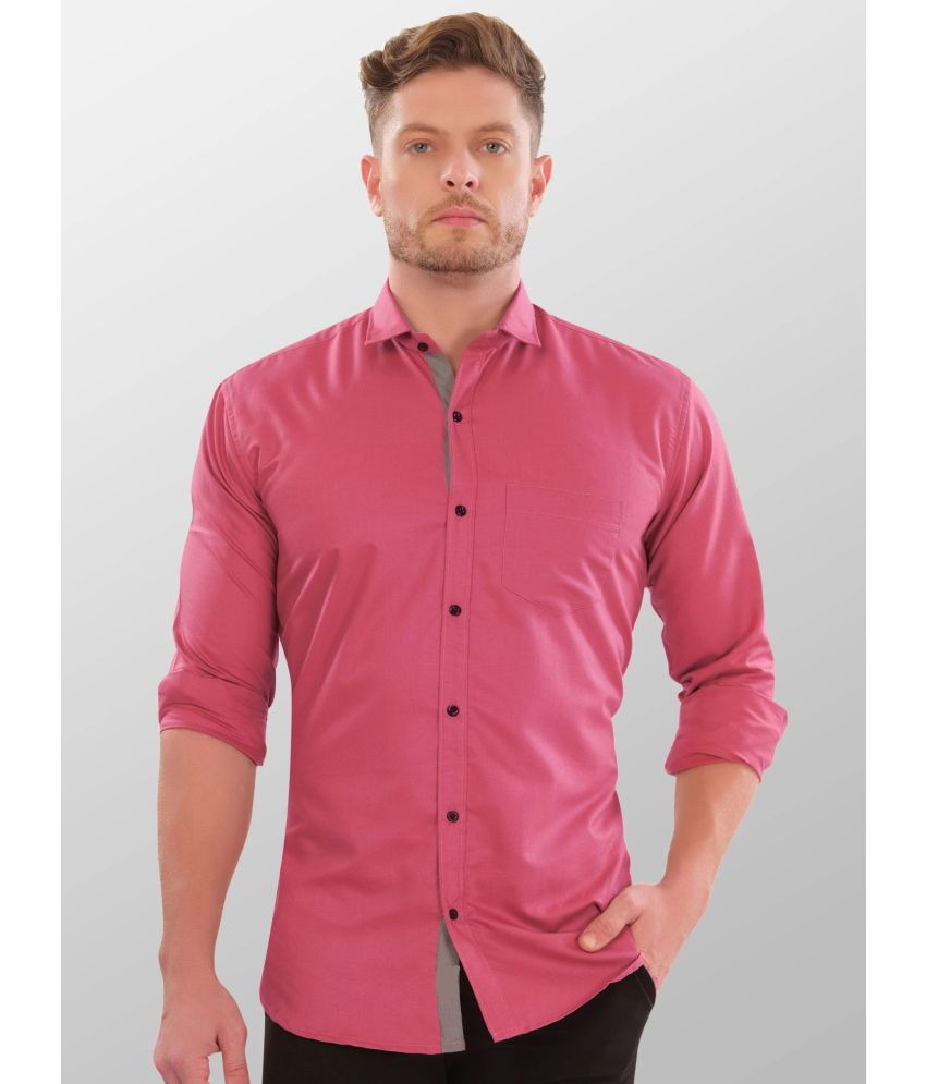     			VERTUSY Cotton Blend Regular Fit Solids Full Sleeves Men's Casual Shirt - Pink ( Pack of 1 )