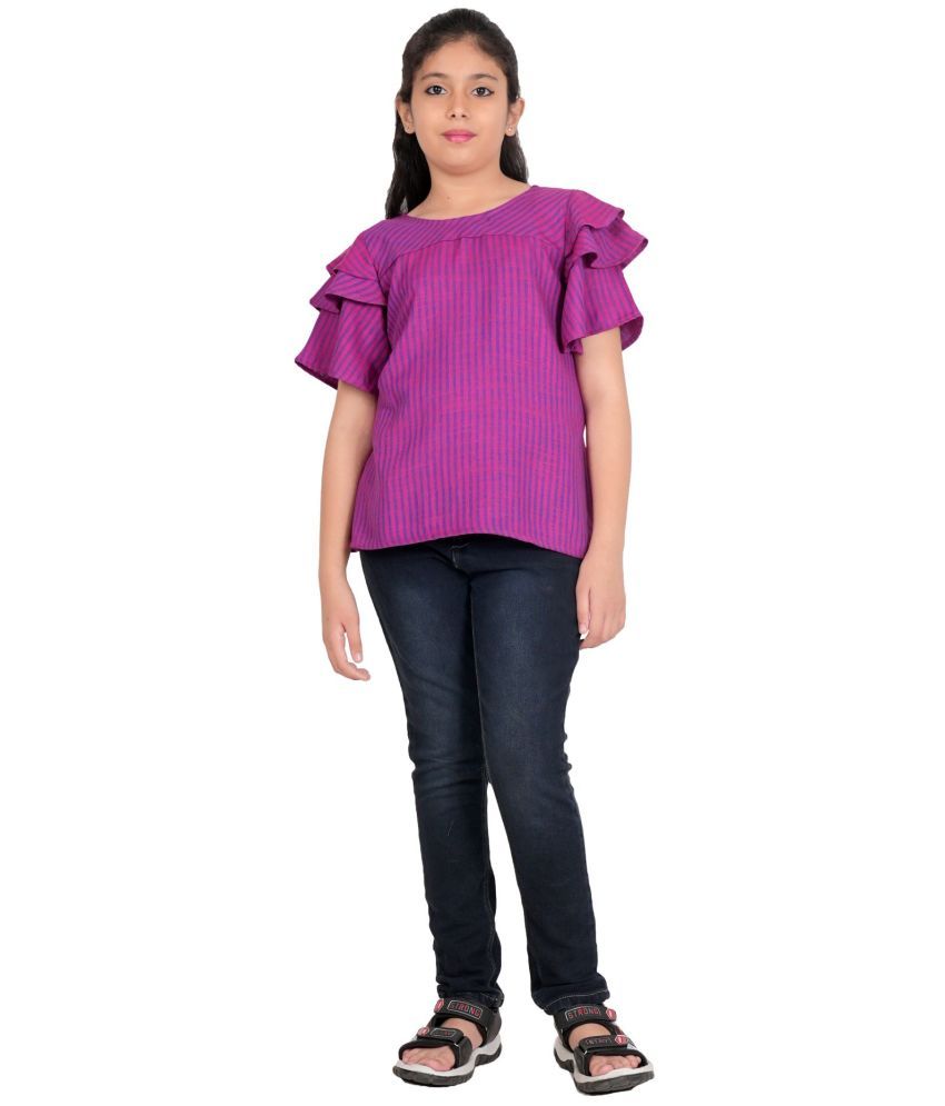     			Yash Gallery Pack of 1 Girls Rayon Top ( Purple )