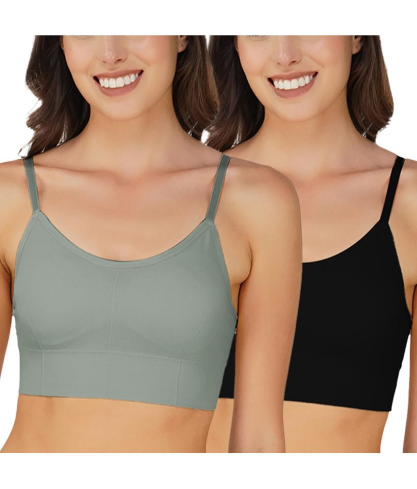     			Arc de Shapes Pack of 2 Nylon Lightly Padded Teenage Bra For Women ( Light Grey )