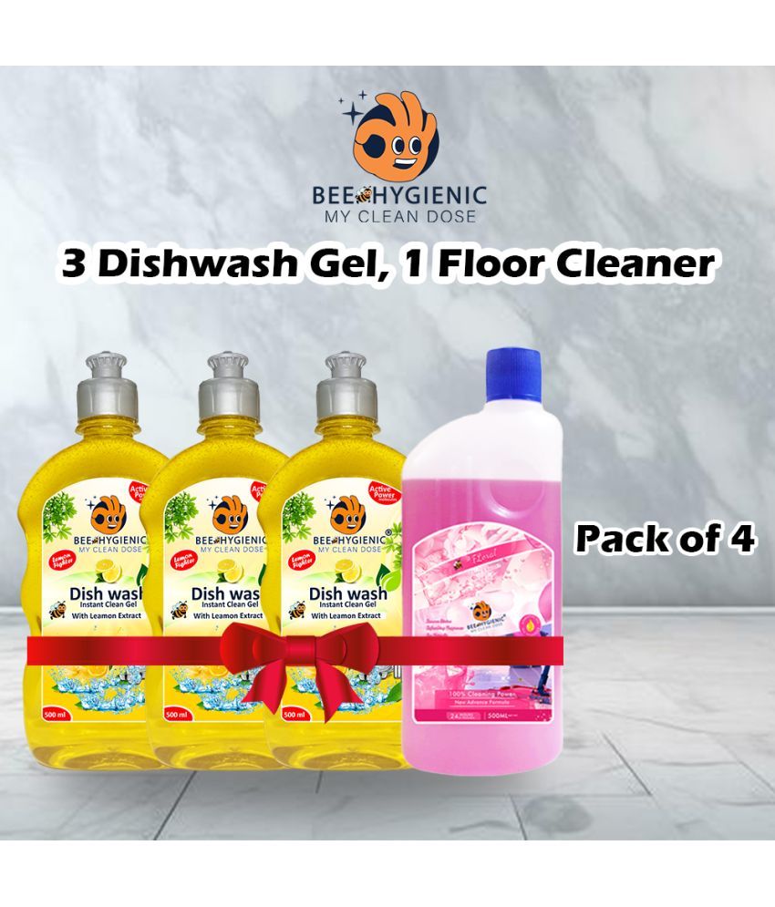     			BEE HYGIENIC Dishwash Gel Lemon 500 g Pack of 4