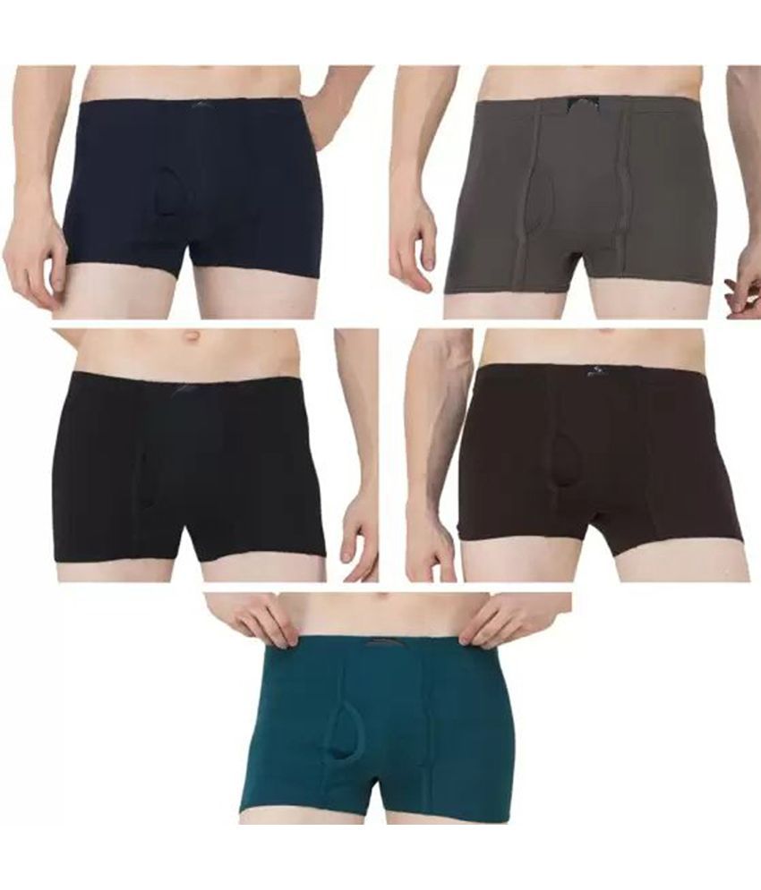     			Cavenders Pack of 5 Cotton Blend Trunks For Men's ( Multicolor )