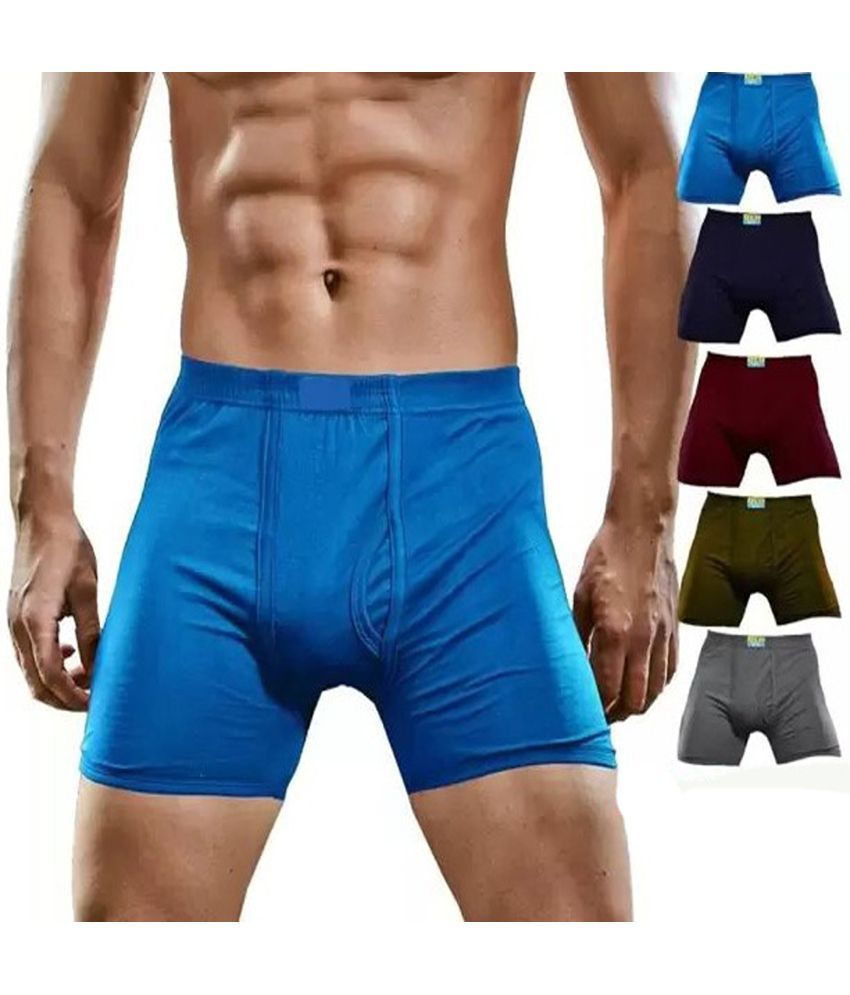     			Cavenders Pack of 5 Cotton Blend Trunks For Men's ( Multicolor )