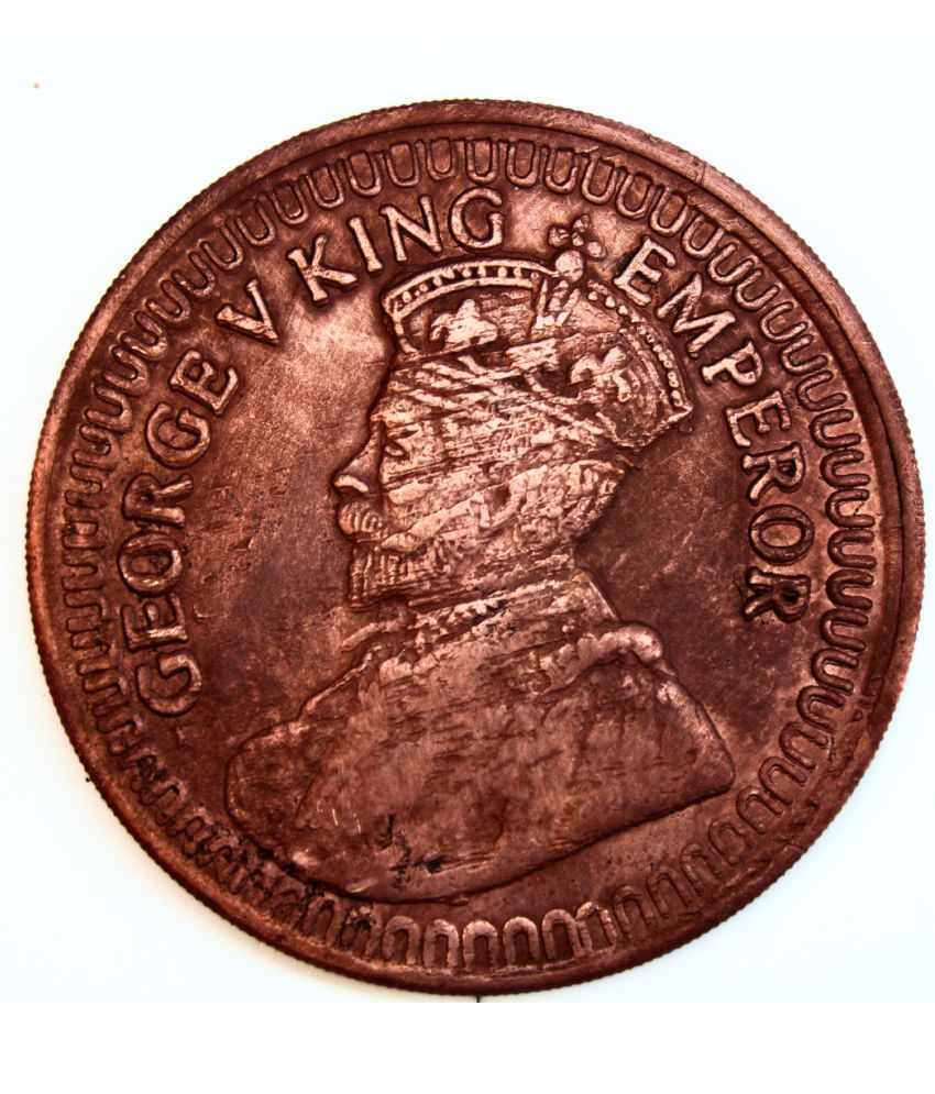     			E.I.C. UK One Anna Big Copper Coin George VI King & Emperor Year 1818 Weight 50 Gram