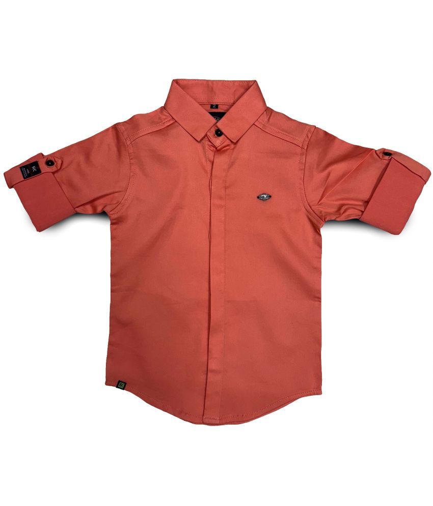     			HAVOK KIDS Pack of 1 Boys Polyester Full Sleeves Shirt ( Orange )