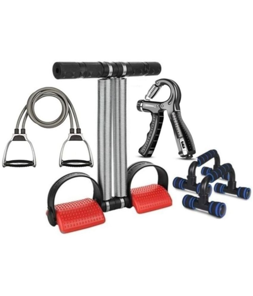     			HORSE FIT Double Spring Tummy Trimmer, R Shape Counter Hand Grip, Push Up Bar and Double Toning Resistance Tube Home Gym Exercise Equipment for Men & Women Best Fitness Combo