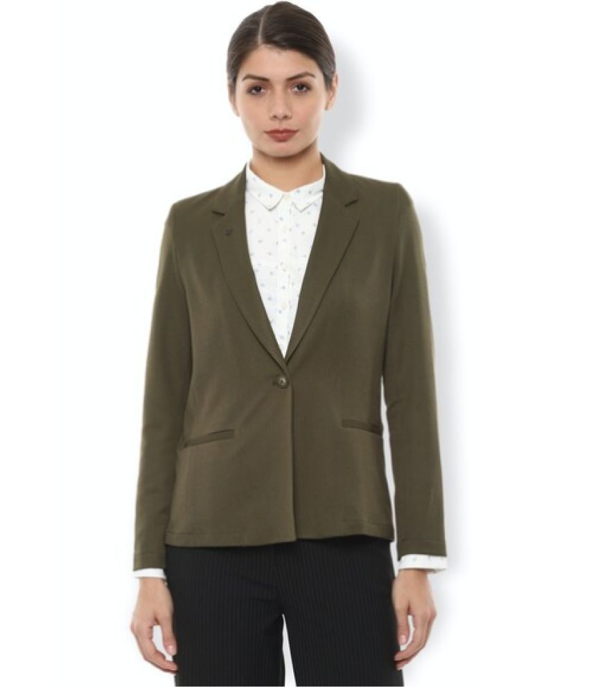     			MAYKR - Cotton Blend Olive Blazers Pack of 1