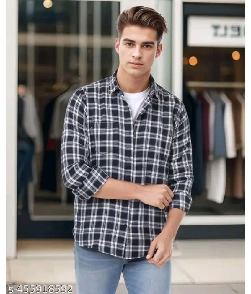     			Marc Laurent Cotton Blend Regular Fit Checks Full Sleeves Men's Casual Shirt - Brown ( Pack of 1 )