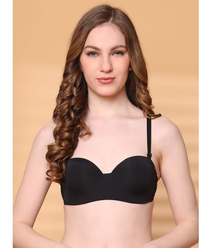     			PrettyCat Pack of 1 Polyester Lightly Padded Balconette Bra For Women ( Black )