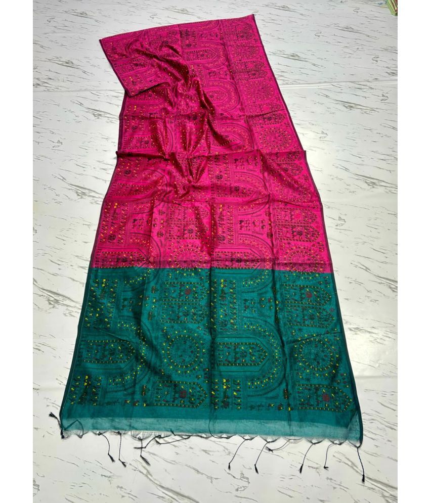     			SARADA HANDLOOM Cotton Printed Saree With Blouse Piece ( Pink , Pack of 1 )