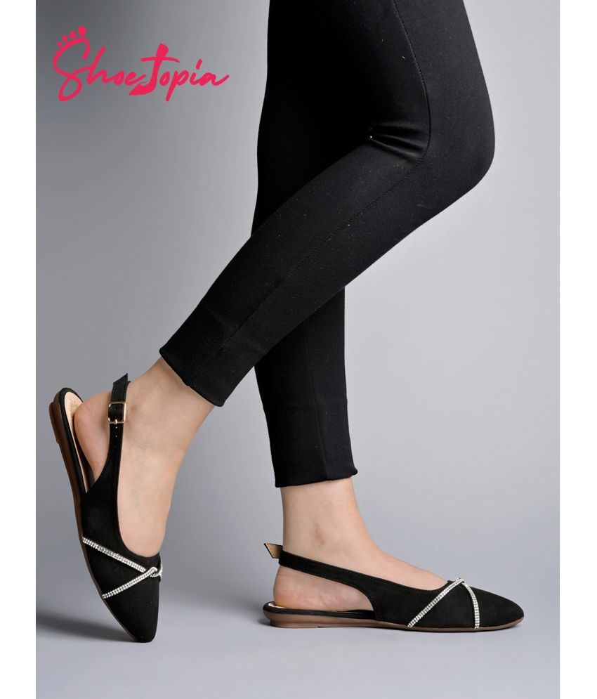     			Shoetopia Black Women's Casual Ballerinas