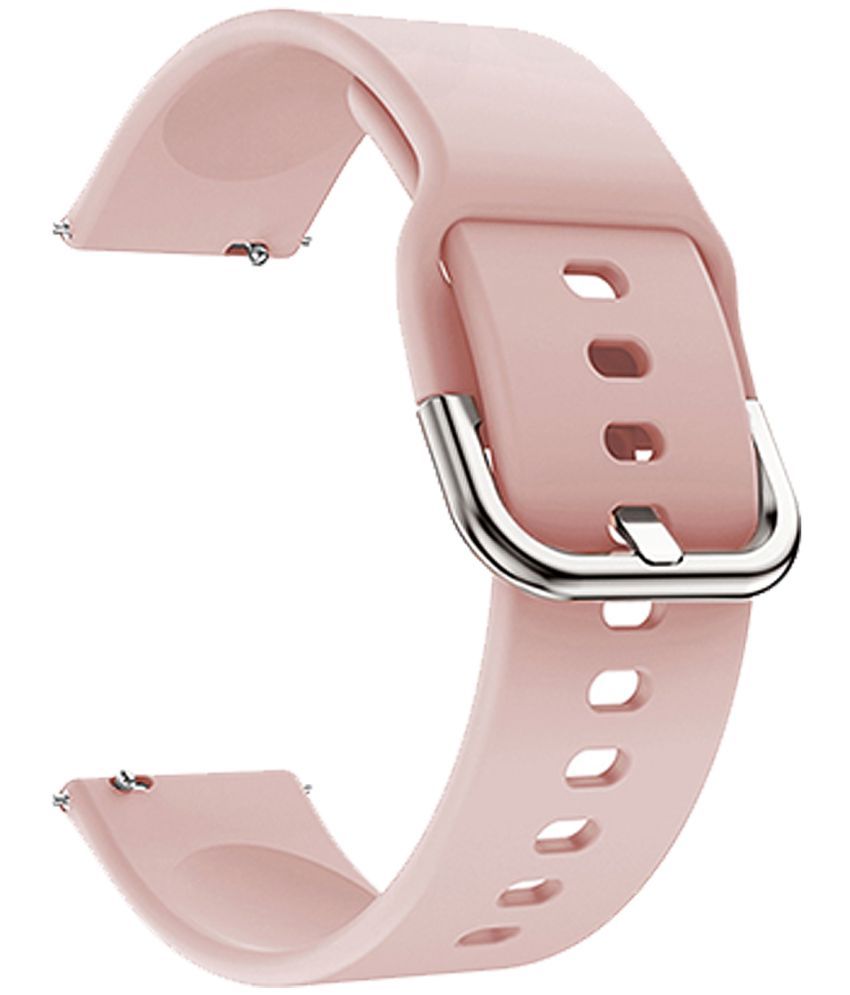     			ACM Watch Strap Silicone Belt 22mm compatible with Amazfit Bip 5 Smartwatch Sports Hook Band Creame Pink