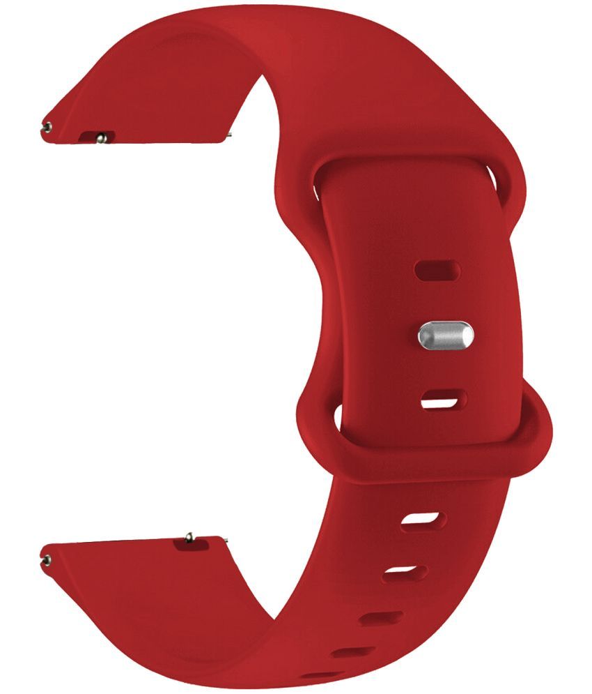     			ACM Watch Strap Silicone Belt 22mm compatible with Fire-Boltt Apollo 3 Bsw195 Bsw147 Smartwatch Sports Dual Closure Band Red