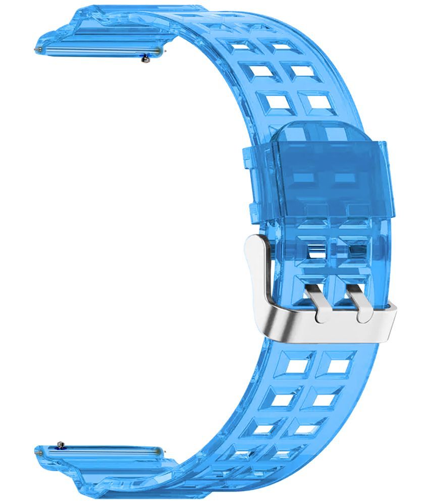     			ACM Watch Strap Silicone Transparent Design 22mm compatible with Titan Smart Mirage Smartwatch Classy Band Blue