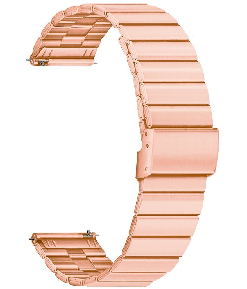     			ACM Watch Strap Stainless Steel Metal 22mm compatible with Amazfit Bip 5 Smartwatch Adjustable Belt Band Rose Gold Pink