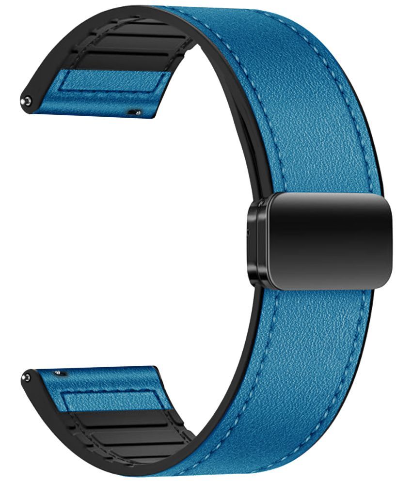     			ACM Watch Strap Leather Magnetic Silicone 20mm compatible with Beatxp Marv Ace Smartwatch Belt Luxury Band Blue