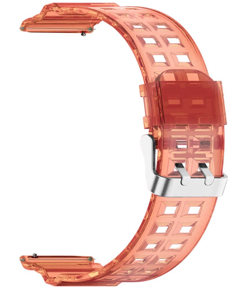     			ACM Watch Strap Silicone Transparent Design 22mm compatible with Riviera Rsw-10 Smartwatch Classy Band Orange