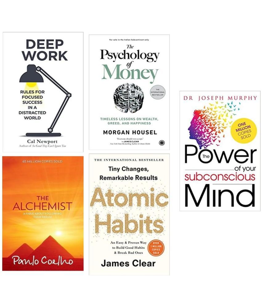     			Atomic habit + The alchesmist + The power of subconcious mind + deep work + the psychology of  money ( set of 5 books )