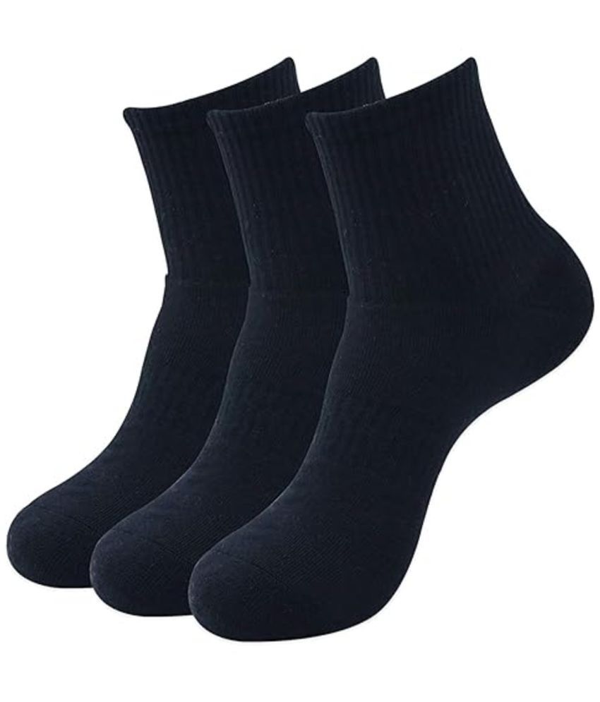     			Balenzia Pack of 3 Men's Cotton Ankle Length Socks ( Black )