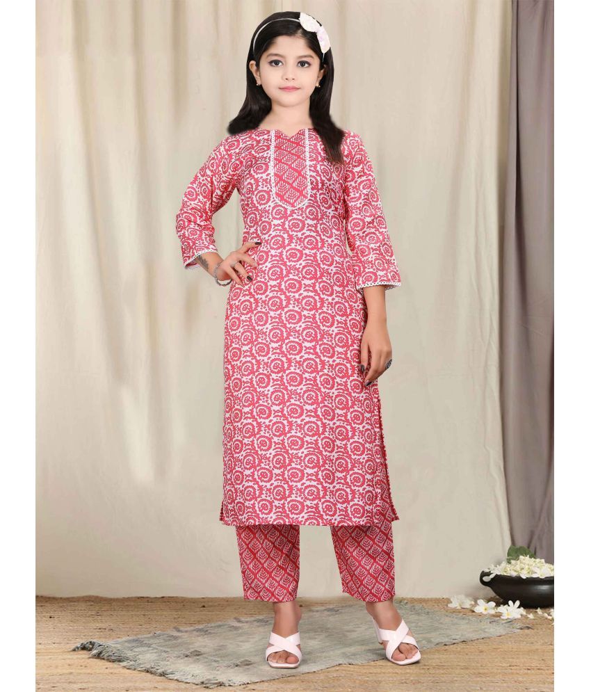     			Bholukart Girls Cotton Blend Kurti with Salwar ( Pack of 1 , Multicolor )