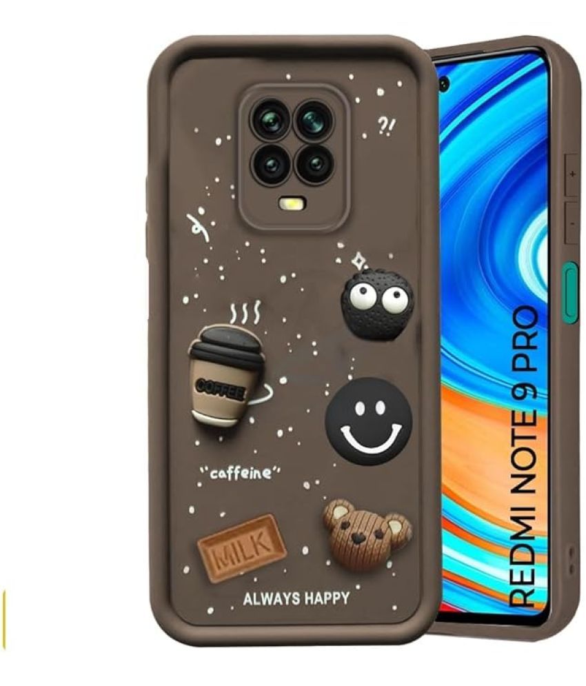     			Bright Traders Brown Printed Back Cover Rubber Compatible For Xiaomi Redmi Note 9 Pro ( Pack of 1 )