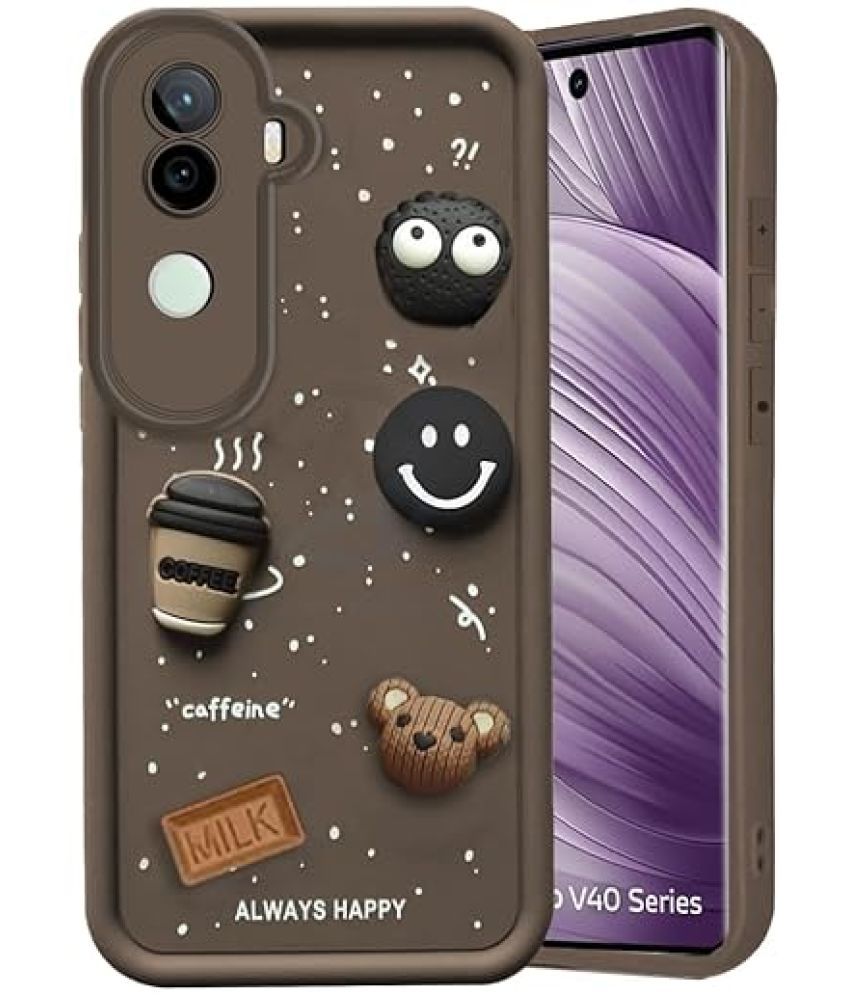     			Bright Traders Brown Printed Back Cover Rubber Compatible For Vivo V40e 5g ( Pack of 1 )